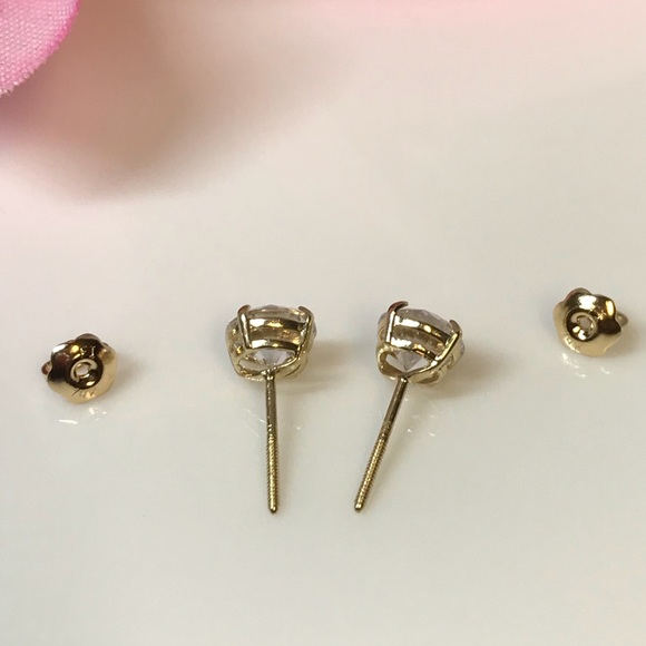 Last Pair left 2 carat lab created diamonds 14k yellow gold - Picture 5 of 8